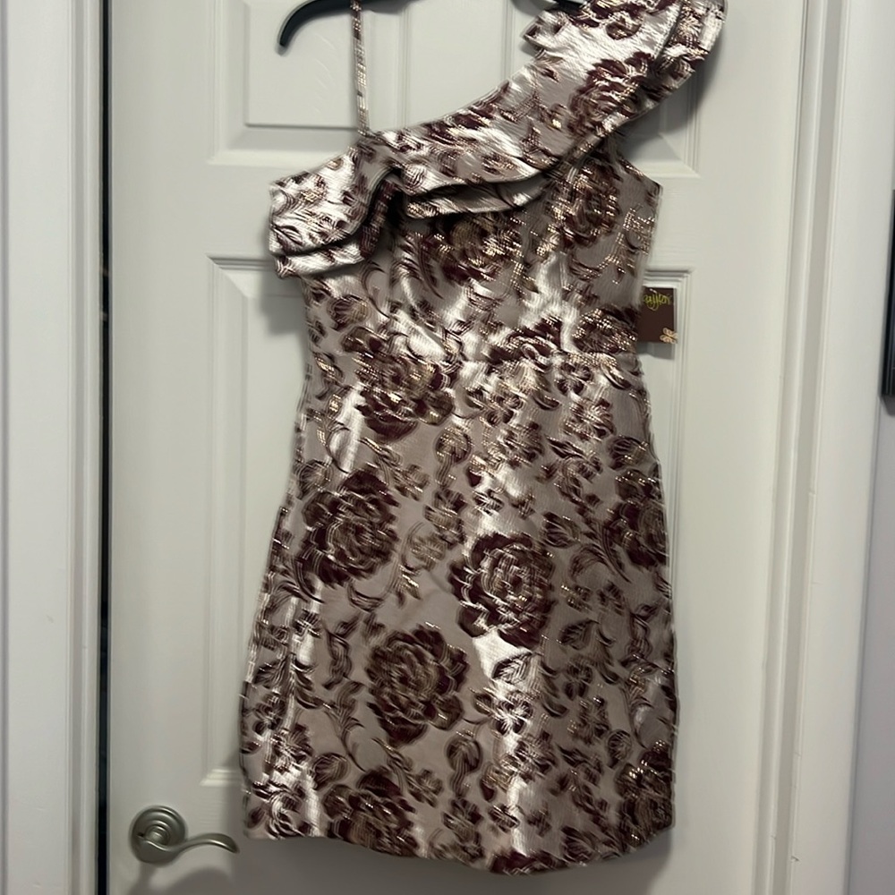 Taylor Metallic Jacquard Mini Dress